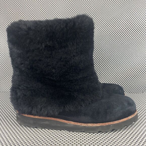 UGG Shoes - Ugg Australia Maylin Boots Womens Size 9 Black Leather Sheepskin Winter Boots